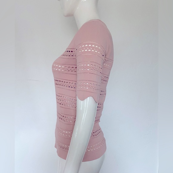 CHLOE BEIGE ROSE BLUSH PINK KNIT TOP SHIRT SIZE XS - Picture 4 of 10